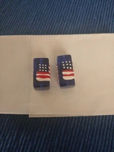 American Flag Glass Beads Set Of Two New Loose - Picture 1 of 4