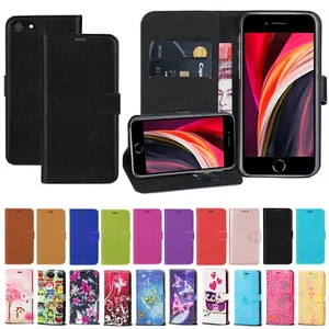 For Apple iPhone SE 2022 SE 2020 Phone Case Leather Wallet Book Flip Cover 7/8 - Picture 1 of 12