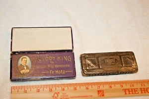 Vintage Melody King Fr. Hotz Alemania Hotz armónica cañas de doble cara en caja - Imagen 1 de 5