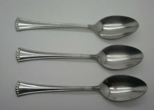 Lenox Glossy 18/8 Stainless Set 3 Oval Soup Spoons Butler's Pantry Free Ship! - Picture 1 of 2