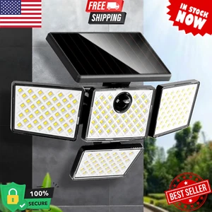 Solar Motion Sensor Light with 4 Adjustable Heads, LED Security Flood Light with - Picture 1 of 9