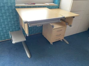 Kettler Schüler Schreibtisch Kids Comfort mitwachsend+Rollcontainer Ahorn silber - Bild 1 von 11