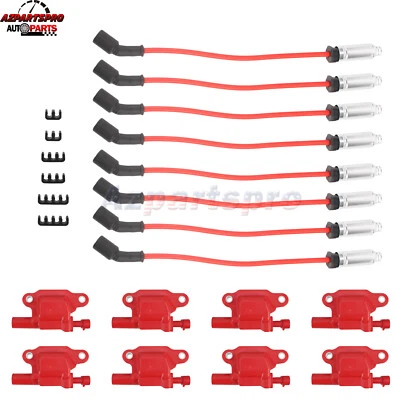 8Pack Square Ignition Coil & Spark Plug Wire For 2008-2010 Hummer H2 H3 H3T V8 - Image 1 of 4