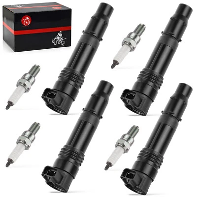 4 Ignition Coils Iridium Spark Plugs for Kawasaki Ninja ZX14 ZX14R ZX1400 12-23 - Image 1 of 4