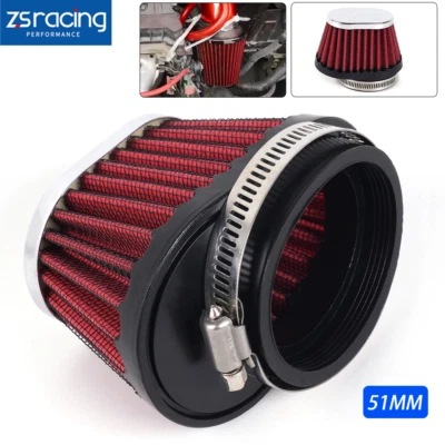 Motorcycle High Flow Air Filter 2”/51mm For Motocross Scooter Air Cleaner Red Foto 1 de 4