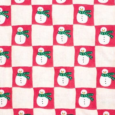 Tela de acolchado de algodón Navidad muñeco de nieve guinga cuadros vacaciones invierno por comprar Foto 1 de 2