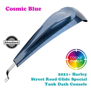 Cosmic Blue Pearl Low-profile Tank Dash Console for 21+ Harley Street Special - Picture 1 of 6