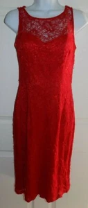 2 NEW BETSEY JOHNSON Red Gossimer Lace Sleeveless A-Line Party Dress lined $219 - Picture 1 of 8
