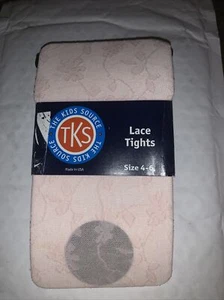 Rare 1 Pair Girls The Kids Source Light Pink Lace Tights Size 4-6 NIP Sears - Picture 1 of 3