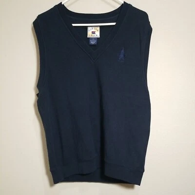 Cutter & Buck CB Mens V-Neck Pull Over Golf Vest Size L Navy Dark Blue F35 Logo - Image 1 of 4