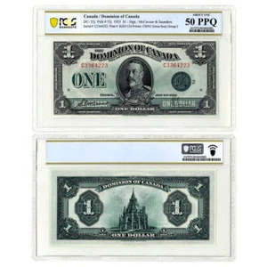 $1 1923 DC-25j Green Seal S.P. McCavour-J.C. Saunders Series C Prefix C PCGS AU- - Picture 1 of 1