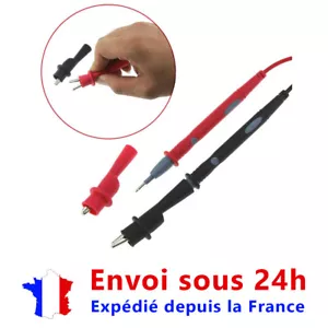Lot de 2 Pinces pour Multimètre Testeur sonde de Test électrique crocodile - Foto 1 di 4