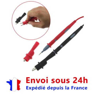 Lot de 2 Pinces pour Multimètre Testeur sonde de Test électrique crocodile