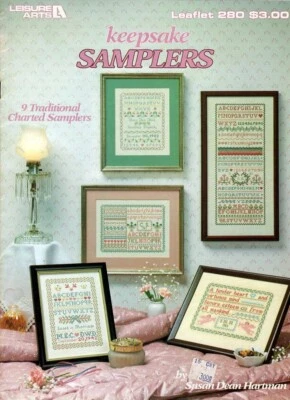Keepsake Samplers 9 Traditional Charted Cross Stitch Leaflet Arts 280 NOS - Image 1 of 3