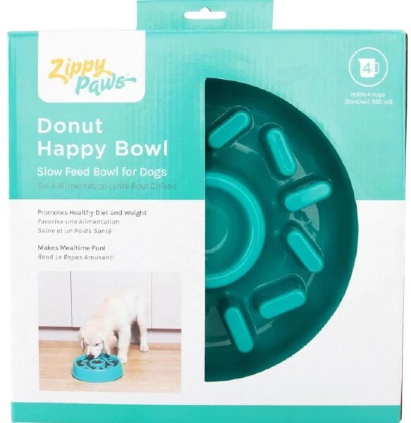 Zippy Paws Donut Happy Bowl Slow Feeder Dog Bowl -  Large, Green - Image 1 of 1