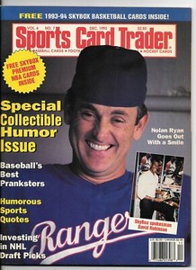 Sports Card Trader VOL 4 NO.7 Dec 1993 Nolan Ryan Sky Box Cards Uncut