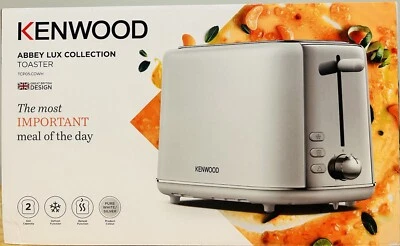 Kenwood Abbey Lux Toaster, 2 Slot, Reheat, Defrost. Silver/ White. New In Box - Image 1 of 4