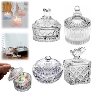 Glass Candy Jar With Lids Jar With Cover Transparent Glass Candy Dish With Lid - Picture 1 of 31