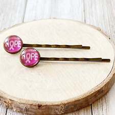 Breast Cancer Hope Awareness Pink Ribbon Hair Pins