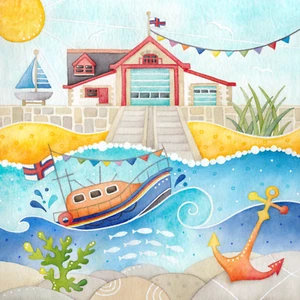 Framed Lifeboat Print. Seaside Painting. RNLI Anstruther, East Neuk of Fife - Picture 1 of 15