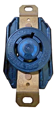 (QTY:3) Hubbell HBL2320 Twist Lock Receptacle 2P, 3W, 20A, 250V - Image 1 of 4