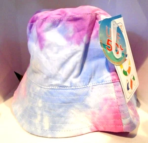Kids Bucket Hat Sun UPF 50 pink/blue tie dye Brand New W Tags S/M Enjoy Life - Picture 1 of 1