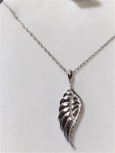 Diamond Angel Wing Sterling Silver Necklace Brand New - Picture 1 of 1