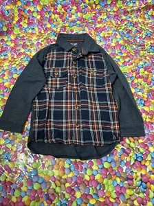 Boys Next Kids Age 2-3 Years Dark Blue Mix Check Long Sleeve Jersey Shirt Top - Picture 1 of 4