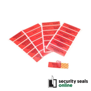 Red 60mm x 20mm Dual-Colour Tamper Evident Security Seal VOID Labels Stickers - Picture 1 of 5