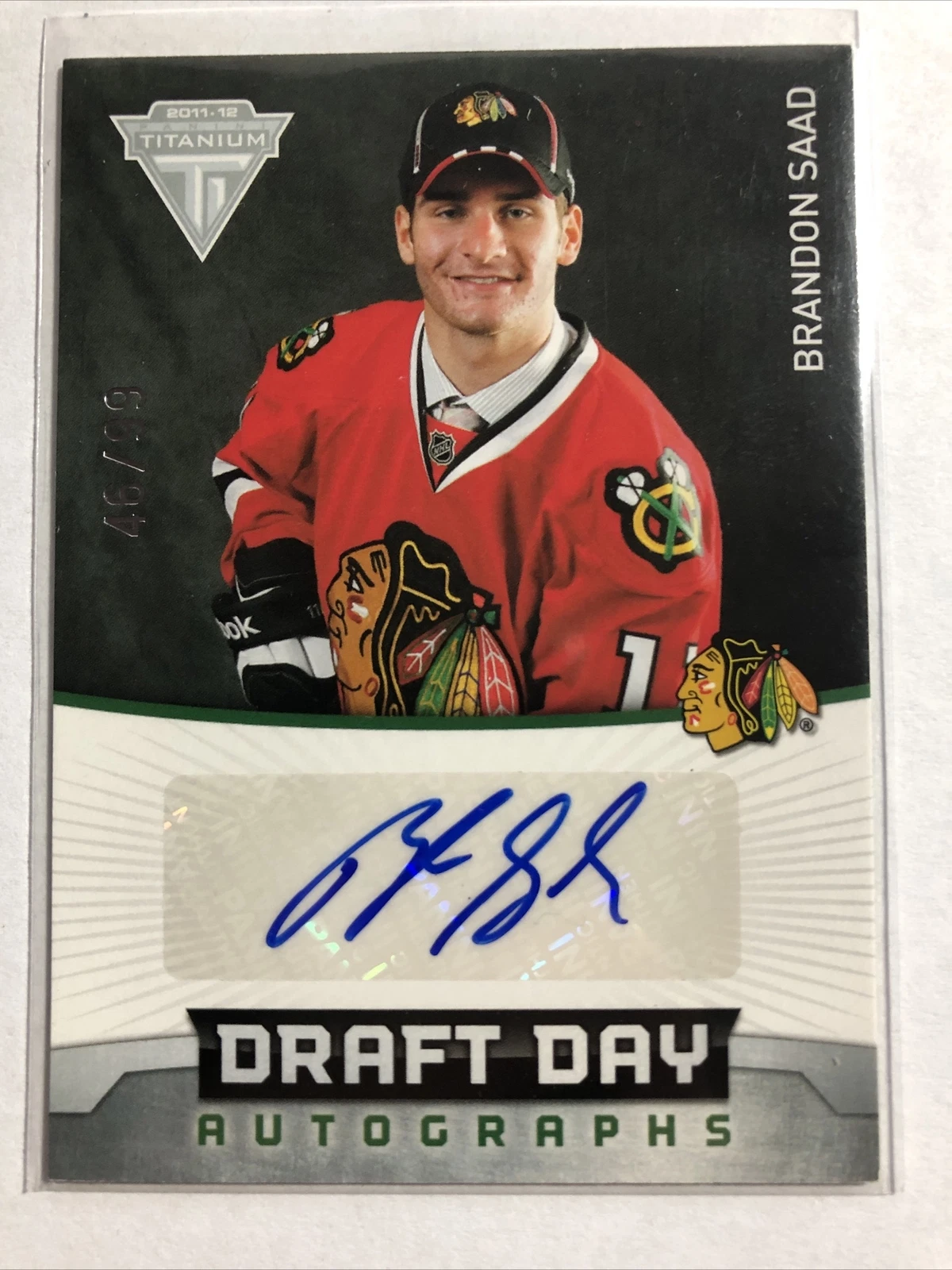 2011-12 Panini Titanium - Draft Day Autographs #7 Brandon Saad #46/99
