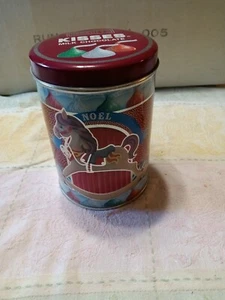 Vintage 1990 Hersheys Kisses Tin Holiday Classics Series Canister #1 Noel Pony - Imagen 1 de 7