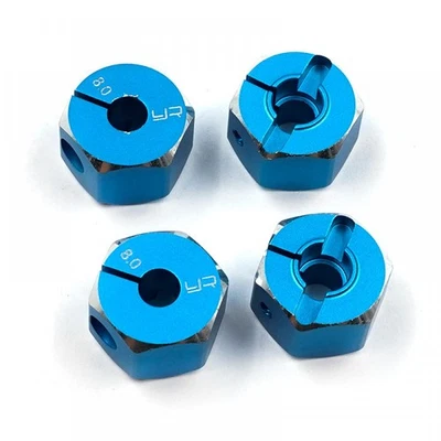 YEAH RACING - BLAUE 12MM ALUMINIUM RADMITNEHMER (4x) 8MM BREITE # WA-041BU - Bild 1 von 2