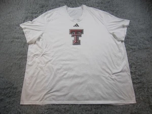 Texas Tech Red Raiders Shirt Mens 3XL White NCAA Football Adidas AEROREADY - Picture 1 of 9