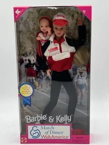March of Dimes 1998 WalkAmerica Barbie & Kelly set de regalo Mattel 20843 nuevo - Imagen 1 de 11