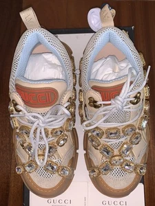 Gucci Flashtrek Chunky Sneakers with Removable Crystals Size 7 1/2 US - Picture 1 of 16