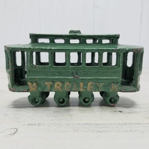 Vintage Gusseisen Spielzeugwagen - Zug - grün - #14 ~ 6,25 x 3,5" Resto Projekt? - Bild 1 von 22
