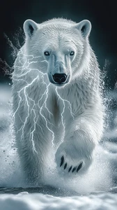 Leinwandbild Eisbär mit kräftigem Weiß und Grau Wandbild Poster Druck - Bild 1 von 22