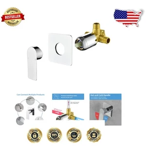 Single Handle Tub and Shower Valve Mixer - Elegant Chrome Bathroom Fixture - Picture 1 of 11