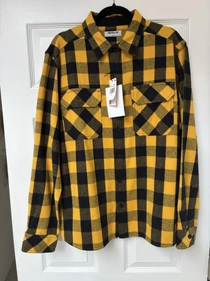 Caterpillar Men’s Flannel Shirt Yellow/Black Plaid Size L - Image 1 of 4