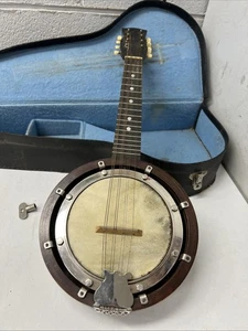 VINTAGE ANTIQUE ENGLISH MADE MANDOLIN BANJO 1920s GEORGE HOUGHTON RELIANCE MUSIC - Picture 1 of 11