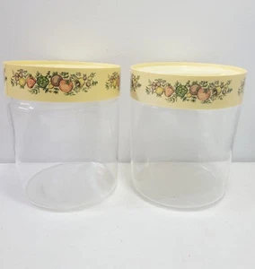 Pyrex 2 Canisters See N' Store Spice of Life Glass Container Jar Storage Vintage - Picture 1 of 5