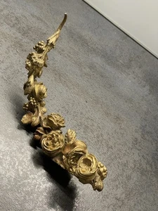 Bronze ancien Couronne De Fruits Et De Fleurs Bronze Doré XIXe Siècle 584 Gr - Picture 1 of 12
