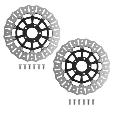 2xMotorcycle Front Brake Rotor for Harley-Davidson Touring Softail 2008-24 Black Foto 1 de 4