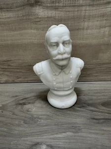 Antigua estatuilla de vidrio esmerilado mate ADMIRAL DEWEY BUST pisapapeles 5 1/2"T vintage - Imagen 1 de 7