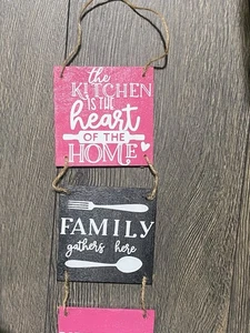 Pink and Black hanging Family Wall Art - Picture 1 of 3