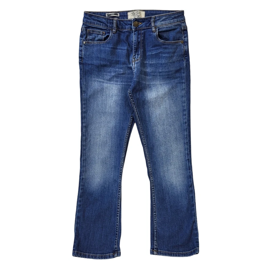 Fat Face Faded Blue Straight Leg 3/4 Crop Denim Jeans Uk Women's 8 W26 L23 G722 - Image 1 of 4