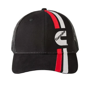 Cummins Diesel Engines Black Racing Style Stripes Snapback Mesh Hat/Cap - Picture 1 of 4