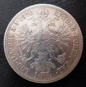 AUSTRIA / FRANZ JOSEPH I.- SILVER 1 FLORIN / 1870 A - Picture 1 of 2