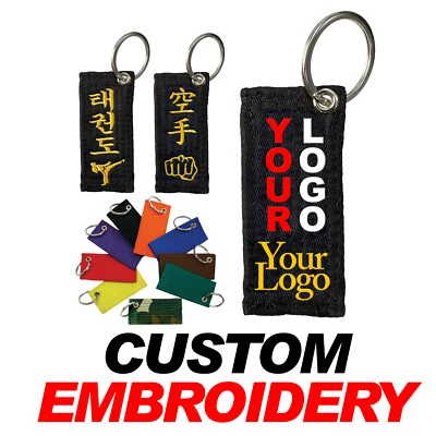 Custom Embroidery Martial Arts Belt Key Chain Karate Taekwondo pocket Keychains - Image 1 of 3
