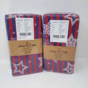 2 Packs of Urban Villa Napkin Sets 12 Napkins In Each 20"x20" 100% Cotton Stars - Picture 1 of 10